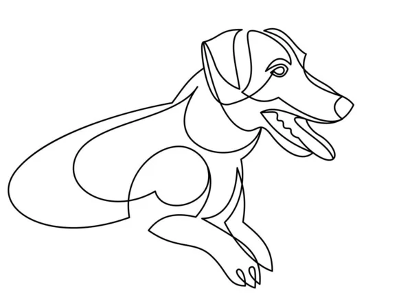 Adorable Playful Jack Russel Terrier Vector Line Art Illustration Isolated — Wektor stockowy