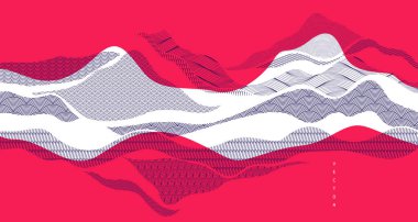 Soyut oryantal Japon sanat vektörü arka planı kırmızı renk, geleneksel stil tasarımı, dalgalı şekiller ve dağlık arazi, deniz hatları gibi akışkan..