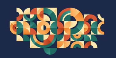 Yerel renklerde soyut geometrik vektör arkaplanı koyu renk, duvar iç mimarisi duvar kağıdı, banyo fayansları, minimal moda tasarım kompozisyonu.