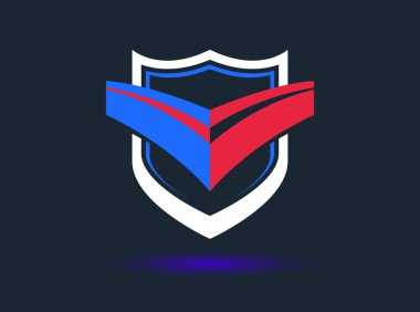 Markalaşma, mühimmat koruma sembolü, antivirüs ya da spor teması, sigorta ya da garanti için kalkan tasarımı.