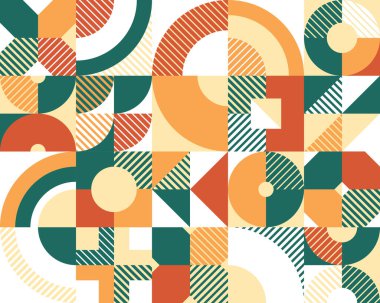 Kusursuz vektör soyut arkaplan, geometrik dikişsiz desen, sonsuz duvar kâğıdı ve geometrik şekilli yapı etnik renkler..