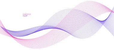Akan parçacık dalgası ile sakin vektör soyut arkaplan, kolay ve yumuşak eğri çizgileri hareket, hava ve rahatlatıcı illüstrasyon noktalar.