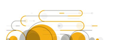 Soyut daireler ve çizgiler vektör arkaplanı, geometrik bileşim çizim teknolojisi planı, döngüsel dijital şema.