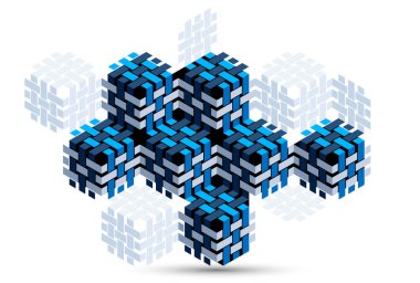 Isometric 3D küp vektörü soyut geometrik arkaplan, soyut sanat çokgen grafik tasarım duvar kâğıdı, küp şekiller ve düşük polen biçimi oluşturur.