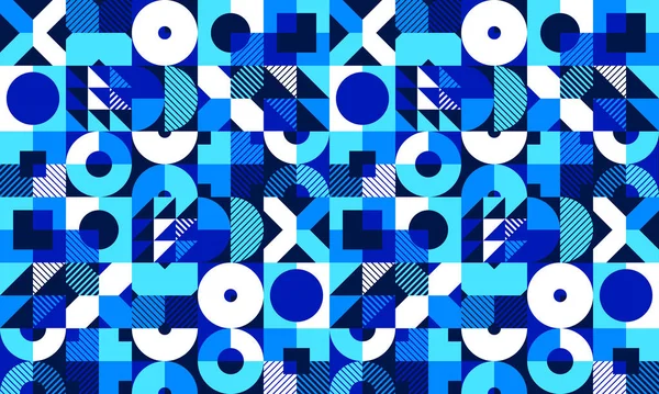 Naadloze Vector Abstracte Achtergrond Blauwe Kleur Geometrisch Naadloos Patroon Tegels — Stockvector