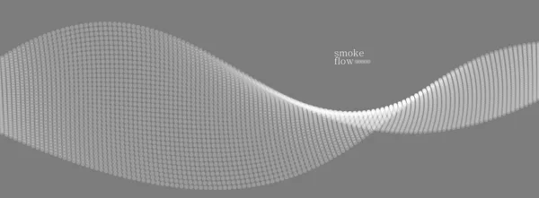 Abstrakcyjne Tło Dymu Wektorowego Fala Płynących Okręgów Cząstek Szara Abstrakcyjna — Wektor stockowy