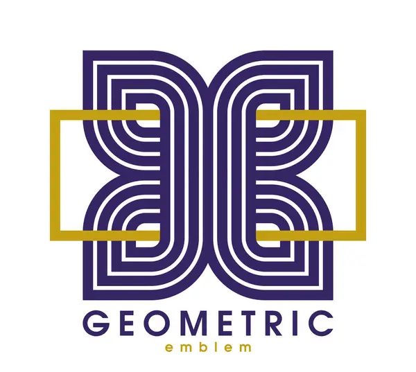 Geometric Vector Line Art Logo Isolated White Abstract Linear Contemporary — Stock Vector