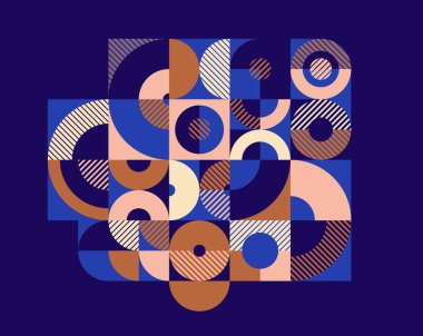 Koyu renk üzerine etnik soyut geometrik arkaplan, seramik geleneksel kabile motifi gibi görünüyor, modüler mozaik mozaik desen.