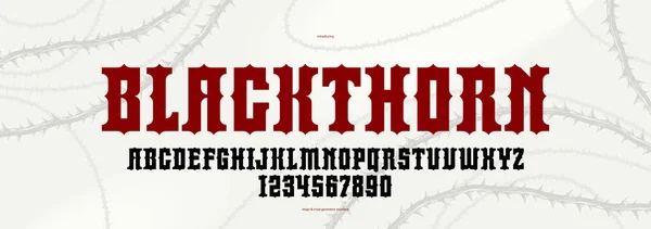 Blackthorn Fuente Pantalla Gótica Para Emblemas Logotipos Títulos Titulares Tipografía — Archivo Imágenes Vectoriales