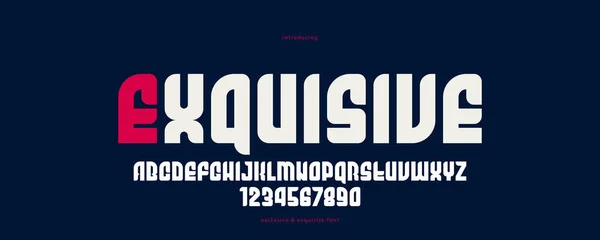 Geometric Bold Elegant Sans Serif Typeface Vector Thick Minimal Simple — Stock Vector