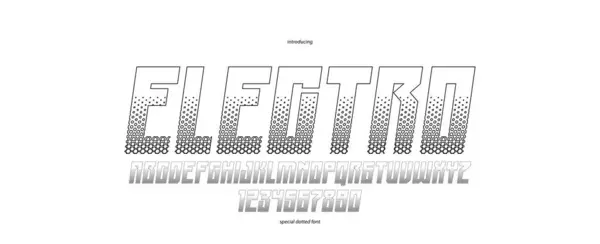 Musical Font Electronic Techno Trance Music Titles Logos Band Names — Stock Vector