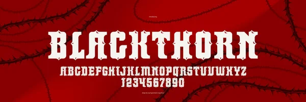 Thorn Horror Gothic Rock Displayschrift Für Embleme Und Logos Gefährliche — Stockvektor