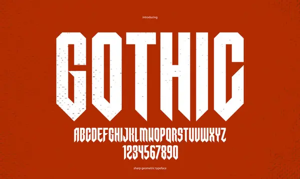 Scharfe Und Kühne Große Gotische Schrift Zur Erstellung Von Logos — Stockvektor