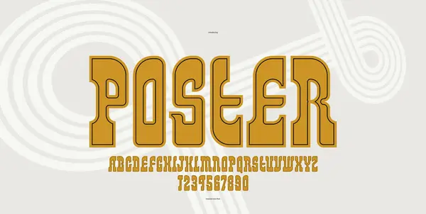 Massive Serif Font American Style Dziki Zachód Saloon Zachodni Wektor — Wektor stockowy