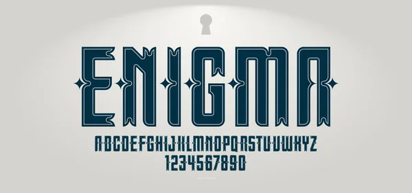 Vintage Mystiska Och Hemliga Teckensnitt För Emblem Och Logotyper Gamla — Stock vektor