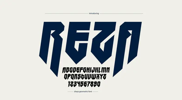 Écran Vectoriel Pointu Gras Police Italique Pour Logo Style Gothique — Image vectorielle
