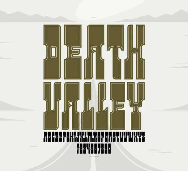 Amerikan Tarzı Büyük Serif Yazı Tipi Vahşi Batı Salonu Logolar — Stok Vektör