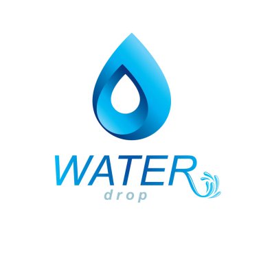 Spa ve otel organizasyonlarında kullanım için okyanus tazeliği temalı vektör sembolü. Maden suyu reklamı. İnsan ve doğa bir arada yaşama kavramı.