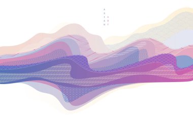 Doğa sanatı oryantal Japon tarzı vektör soyut arkaplan, su şekilleri ve dokuları gibi sulu..