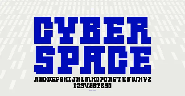 Fonte Technologique Minimale Moderne Pour Logos Affiches Lettres Chiffres Alphabétiques — Image vectorielle