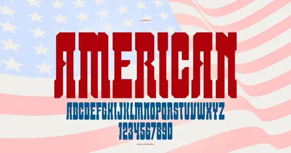 ワイルドウエストアメリカンスタイルのロゴ 西部のシリアル文字アルファベットのための巨大で大胆なフォント 望ましいポスターのようなタイプフェイス — ストックベクタ