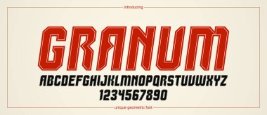 Logo oluşturma için kalın ve büyük italik ağır geometrik yazı tipi, modern geometrik vektör yazı tipi, yuvarlak elementleri olmayan tipografi, sadece köşeler ve düz çizgiler geometri.