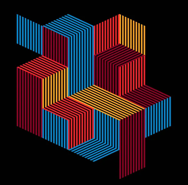 Abstrakt Vektor Konstnärlig Geometrisk Bakgrund Dynamisk Konst Tapet Neo Geometri — Stock vektor