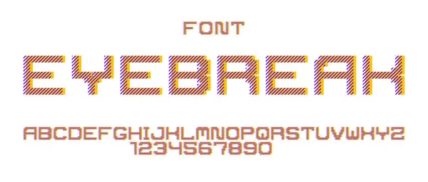 Minimaal Geometrische Cyberpunk Lettertype Vector Lettertype Geometrie Minimalistische Vierkante Stijl — Stockvector