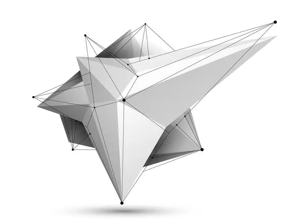Polygonal Form Vector Abstract Design Modern Futuristic Shape Neural Network — Stock Vector