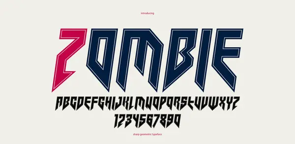 Sharp Bold Vector Display Italic Font Logo Gothic Heavy Metal — Stock Vector