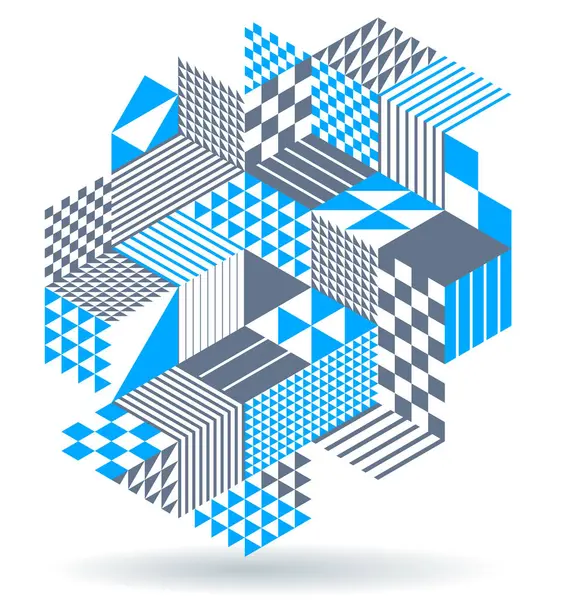 Abstract Vector Wallpaper Met Isometrische Blokjes Blokken Geometrische Constructie Met — Stockvector