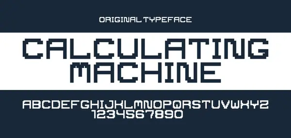 Minimale Geometrische Cyberpunk Schrift Vektorschrift Geometrischen Minimalistischen Quadratischen Stil Zukunftstechnologie Stockillustration