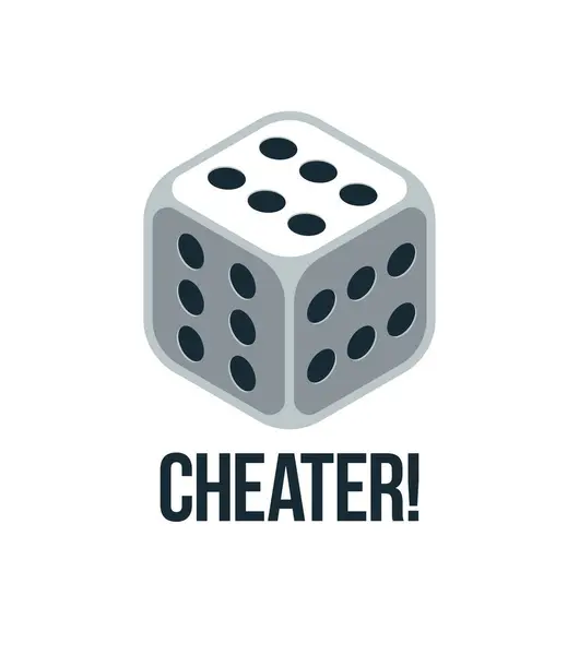 Cheater Concept Dice Have Number Every Side Vector Illustration — Stock Vector