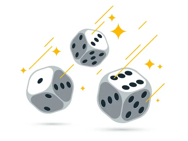 Kocka Vektor Tárgyak Elszigetelt Illusztráció Szerencsejáték Tervezés Társasjátékok Reális Kockák — Stock Vector