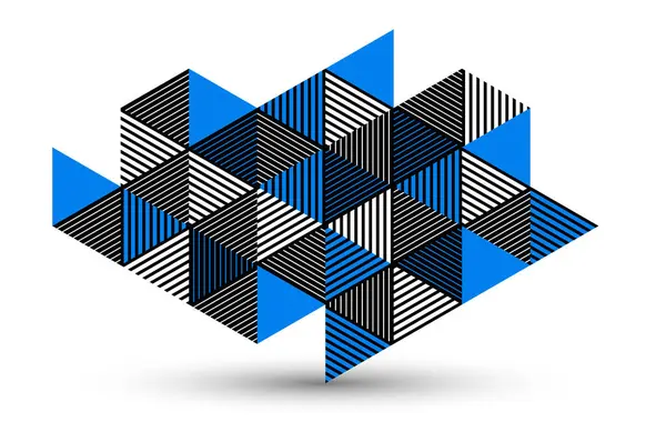 Bleu Vecteur Abstrait Fond Géométrique Avec Des Cubes Des Formes — Image vectorielle