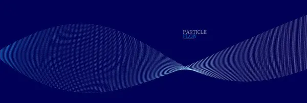 Fond Abstrait Bleu Foncé Vague Vectorielle Particules Fluides Lignes Courbes Vecteurs De Stock Libres De Droits