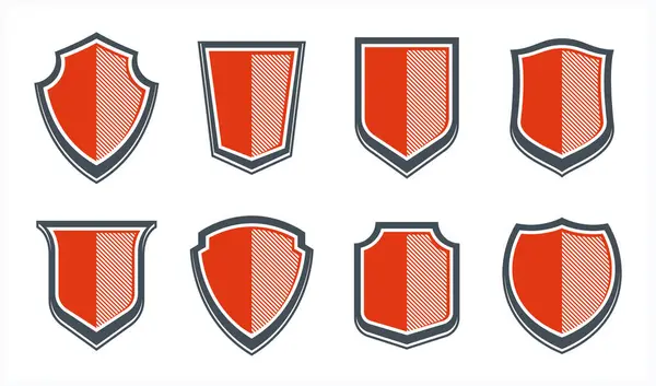 Classical Shields Collection Vector Design Elements Defense Safety Icons Empty Gráficos De Vetores