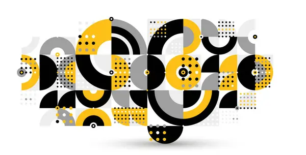 バウハウスのトレンディな抽象幾何学的ベクトル背景 タイルのモザイクパターンメンフィススタイル抽象化 クールな創造的な壁紙構成 ロイヤリティフリーストックベクター