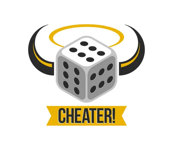 Cheater Concept Dice Have Number Every Side Vector Illustration Vectores de stock libres de derechos