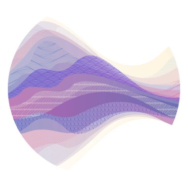 Japon stili soyut bir çember şeklindeki oryantal vektör çizimi, geleneksel Asya tarzında arka plan, dalgalı şekiller ve deniz hatları gibi akan dağlar..