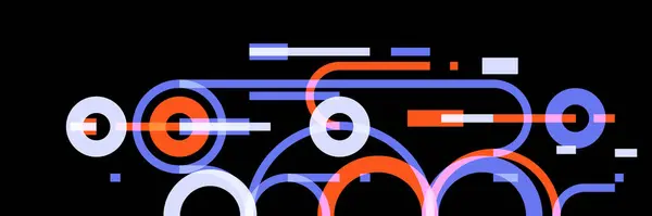円と線のベクトルアートと幾何学的背景 抽象的な組成技術計画 フラット最小テクノシステム ベクターグラフィックス