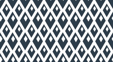 Rhomb kusursuz geometrik vektör şablonu, eşkenar dörtgen basit siyah beyaz duvar kağıdı arkaplan, etnik halk nakışı veya halı tarzı görüntü.
