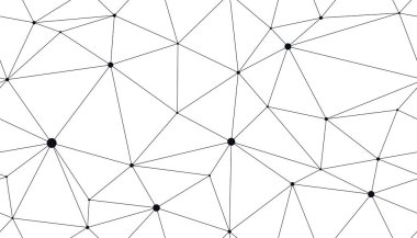 Bağlı ince çizgiler, siyah beyaz monokrom, sonsuz duvar kağıdı bilim temalı teknolojisiyle kusursuz vektör şablonu.