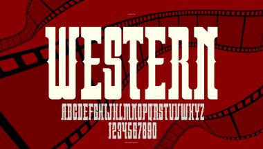 Kalın serif yoğunlaştırılmış yazı karakteri eski Amerikan tarzı, vahşi batı tarzı, modern ve batı tarzı yeni vektör logo ve amblemler için uzun yazı tipi posterler ve manşetler için yazı tipi.