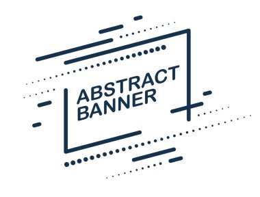 Reklamlar için vektör soyut monokrom pankartı, beyaz üzerine izole edilmiş basit grafik tasarımı, minimal geometrik arkaplan.