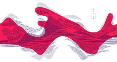 Doğa sanatı oryantal Japon tarzı vektör soyut arka plan kırmızı renklerde, su şekilleri ve dokuları gibi akışkan.