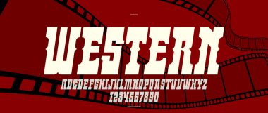 Amerikan tarzında büyük serif italik yazı tipi, logolar için vahşi batı salonu ve batı vektör tipografisi, klasik Amerikan tarzı kalın yazı tipi, posterler ve manşetler için yazı tipi.
