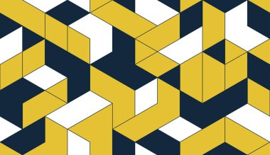 Soyut küpler mimari arka plan, 3 boyutlu bloklar, geometrik doğrusal çokgen duvar kağıdı, izometrik kübik kiremit deseni,.