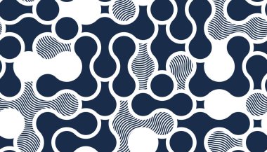 Moleküller pürüzsüz desen, vektör geometrik garip soyut arka plan, şekiller gibi akışkan sonsuz duvar kağıdı.