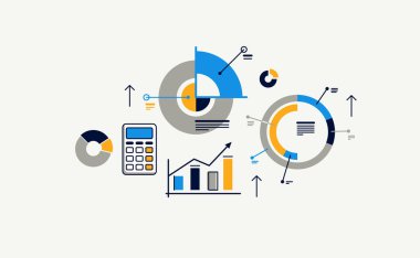 İstatistik vektör bileşimi, istatistik analizleri, diyagramlar ve grafikler, bilgi grafikleri.